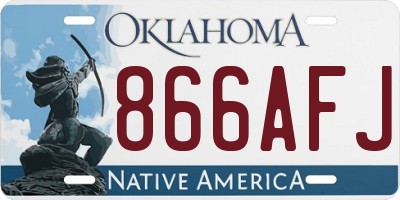 OK license plate 866AFJ
