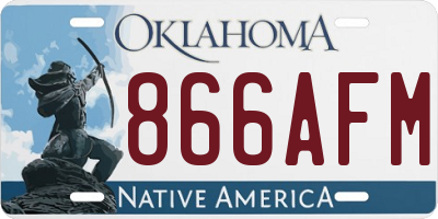 OK license plate 866AFM