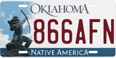 OK license plate 866AFN