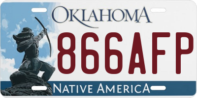OK license plate 866AFP