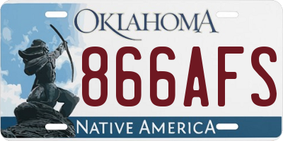 OK license plate 866AFS