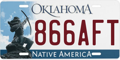 OK license plate 866AFT