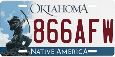 OK license plate 866AFW