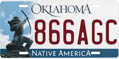 OK license plate 866AGC