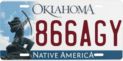 OK license plate 866AGY
