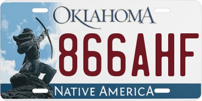 OK license plate 866AHF