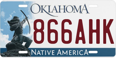 OK license plate 866AHK