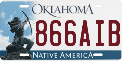 OK license plate 866AIB