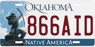 OK license plate 866AID