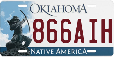 OK license plate 866AIH