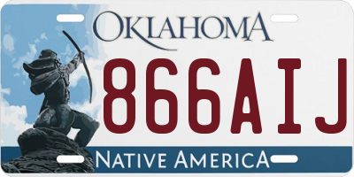 OK license plate 866AIJ