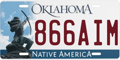 OK license plate 866AIM