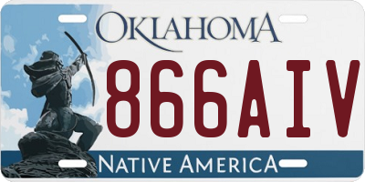 OK license plate 866AIV