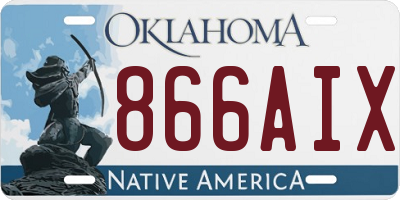OK license plate 866AIX