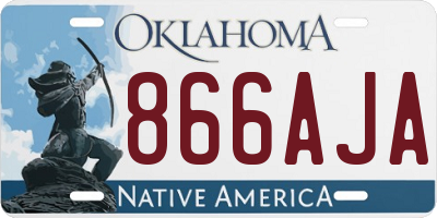 OK license plate 866AJA