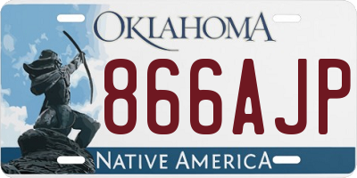 OK license plate 866AJP
