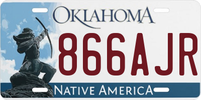 OK license plate 866AJR