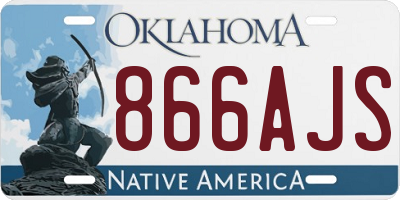 OK license plate 866AJS