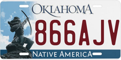 OK license plate 866AJV