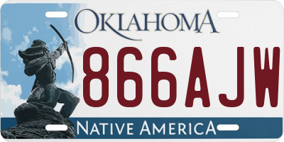 OK license plate 866AJW
