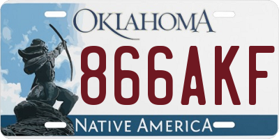 OK license plate 866AKF