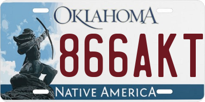 OK license plate 866AKT