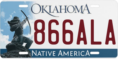 OK license plate 866ALA