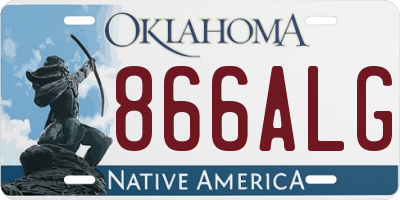 OK license plate 866ALG
