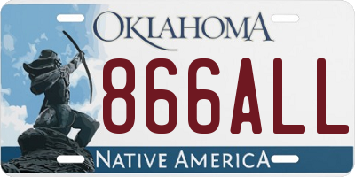 OK license plate 866ALL