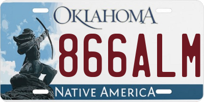 OK license plate 866ALM