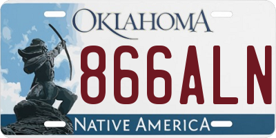 OK license plate 866ALN