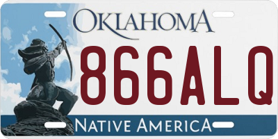 OK license plate 866ALQ