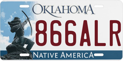 OK license plate 866ALR