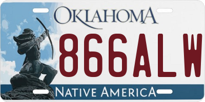 OK license plate 866ALW