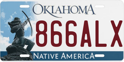 OK license plate 866ALX