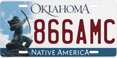 OK license plate 866AMC
