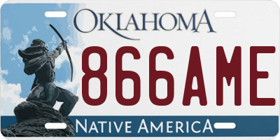 OK license plate 866AME