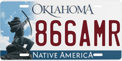 OK license plate 866AMR