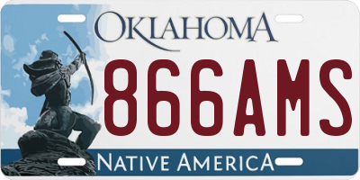 OK license plate 866AMS