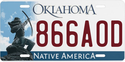 OK license plate 866AOD
