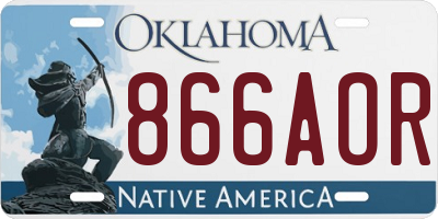 OK license plate 866AOR