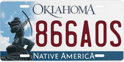 OK license plate 866AOS