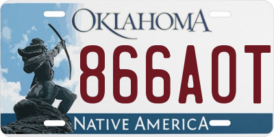 OK license plate 866AOT
