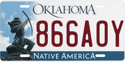 OK license plate 866AOY