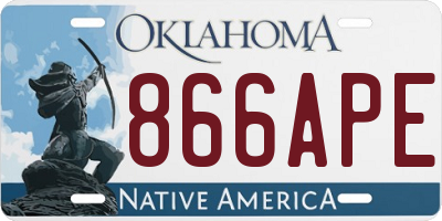 OK license plate 866APE