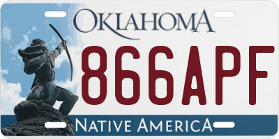 OK license plate 866APF