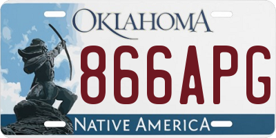 OK license plate 866APG