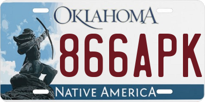 OK license plate 866APK