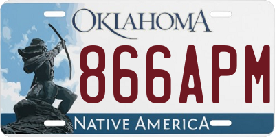 OK license plate 866APM
