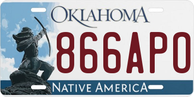 OK license plate 866APO